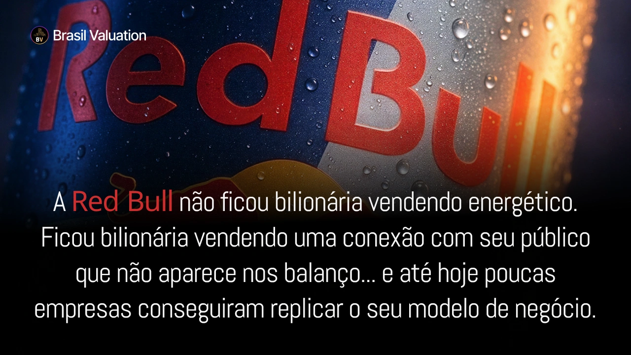 Por que valuation vai muito além do balanço patrimonial. A trajetória da Red Bull mostra como marca e geração de caixa futura definem o valor real.